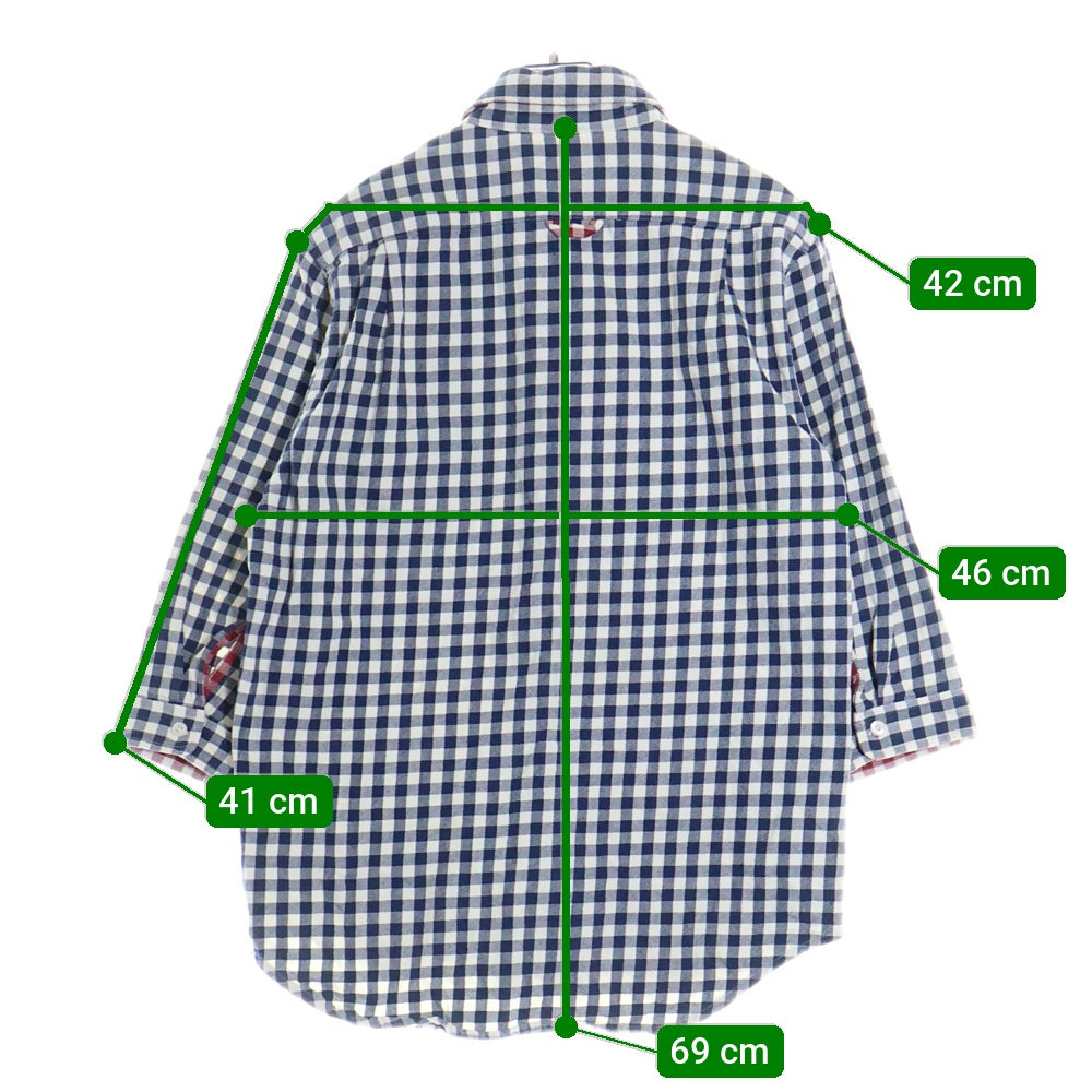STUSSY(ステューシー) AUTHENTIC GEAR アスレチックギア 7分丈 ギンガムチェック シャツ ホワイト/ブルー
