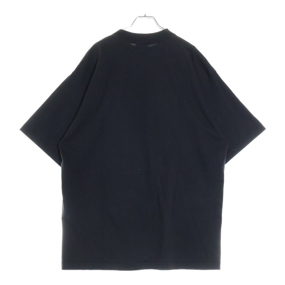 BALENCIAGA(バレンシアガ) 24AW LOOP SPORTS ICON TEE ループスポーツアイコン フロントプリントTシャツ 半袖クルーネックカットソー ブラック 764235 TRVC2