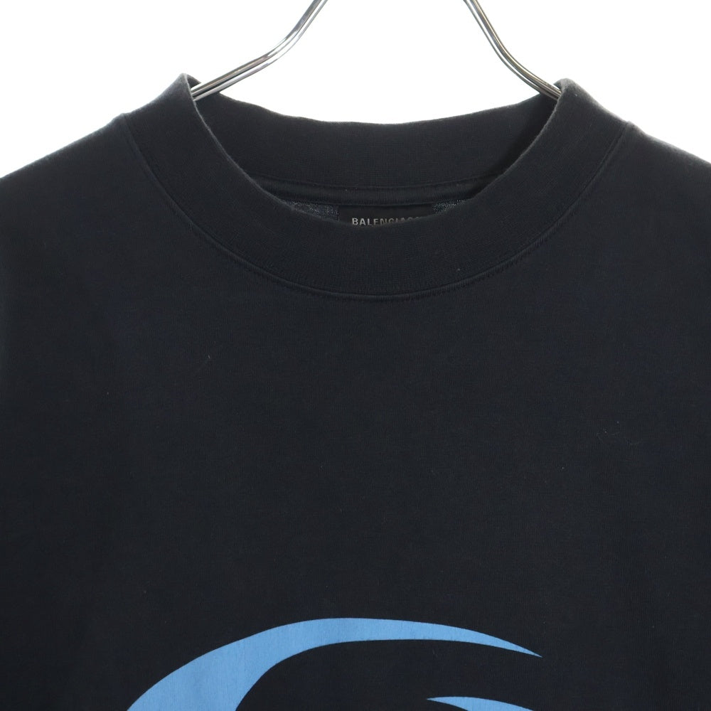 BALENCIAGA(バレンシアガ) 24AW LOOP SPORTS ICON TEE ループスポーツアイコン フロントプリントTシャツ 半袖クルーネックカットソー ブラック 764235 TRVC2