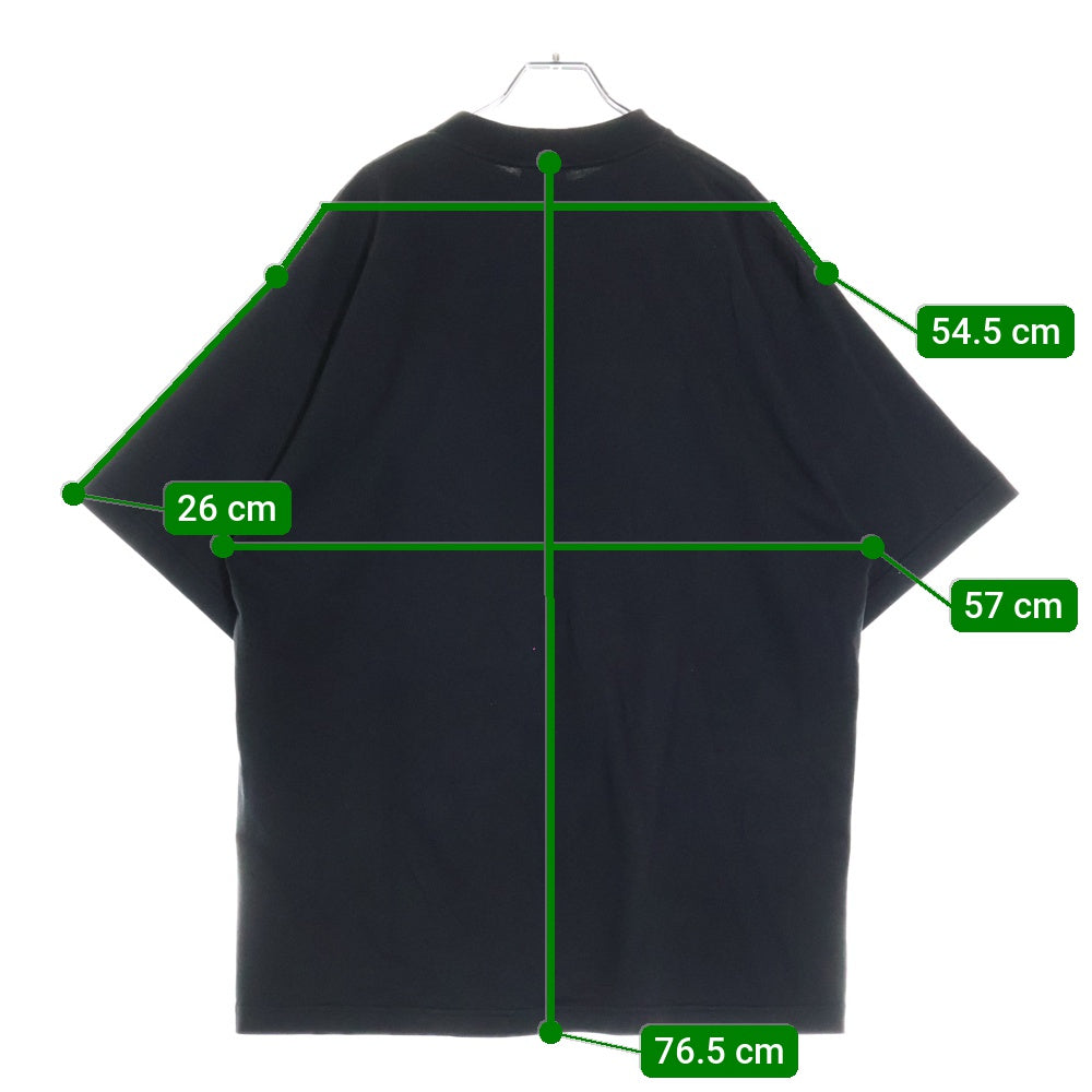 BALENCIAGA(バレンシアガ) 24AW LOOP SPORTS ICON TEE ループスポーツアイコン フロントプリントTシャツ 半袖クルーネックカットソー ブラック 764235 TRVC2