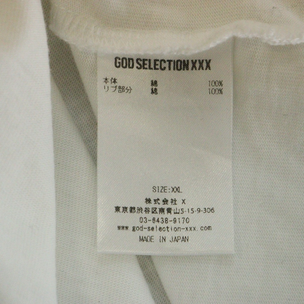 GOD SELECTION XXX(ゴッドセレクショントリプルエックス) ×FRAGMENT DESIGN THE X ANNIV TEE フラグメントデザイン ロゴワッペン プリント クルーネック 半袖 Tシャツ カットソー ホワイト