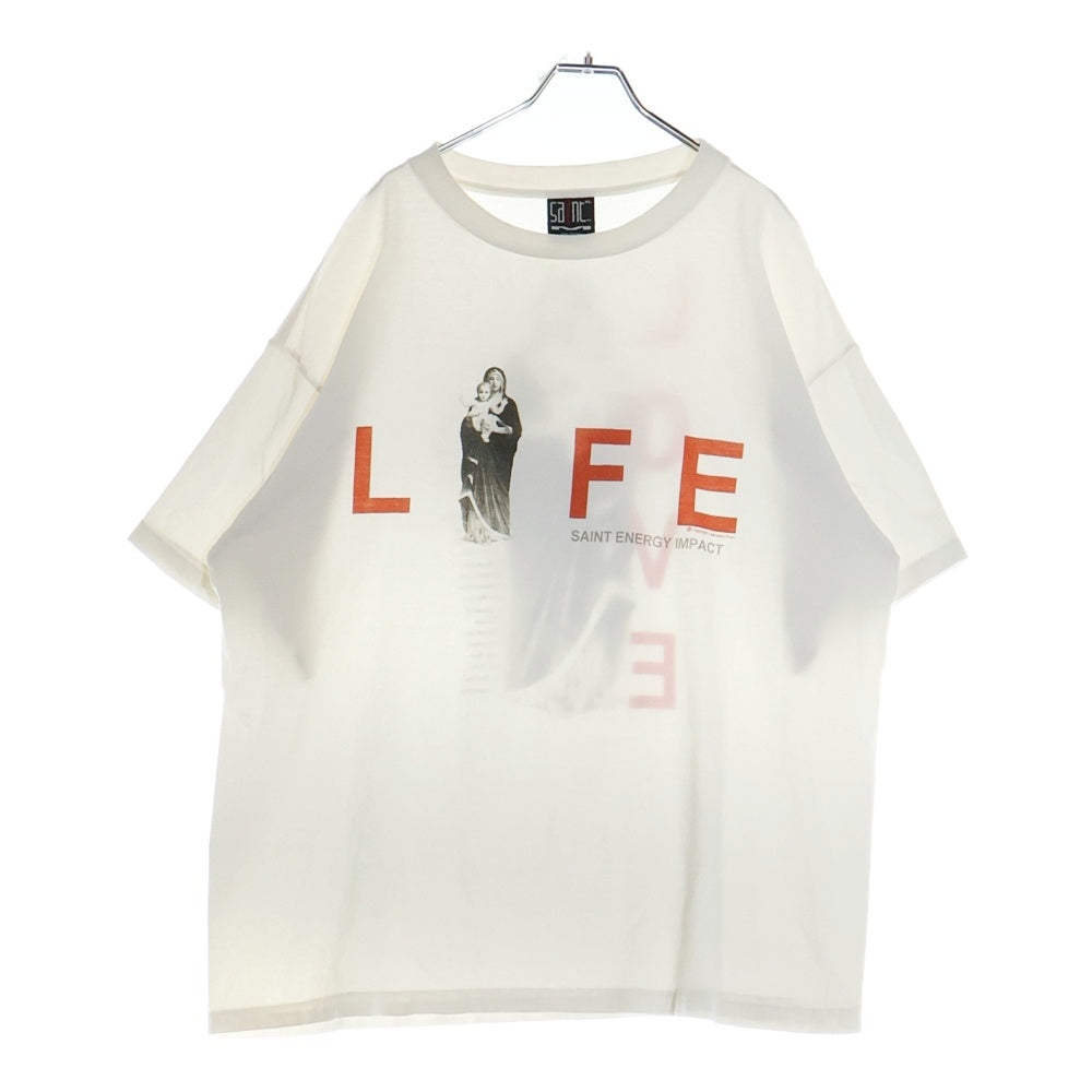 SAINT MICHAEL(セントマイケル) 23SS LIFE MARIA ライフ マリア 両面プリント クルーネック コットン 半袖 Tシャツ カットソー ホワイト SM-S23-0000-020