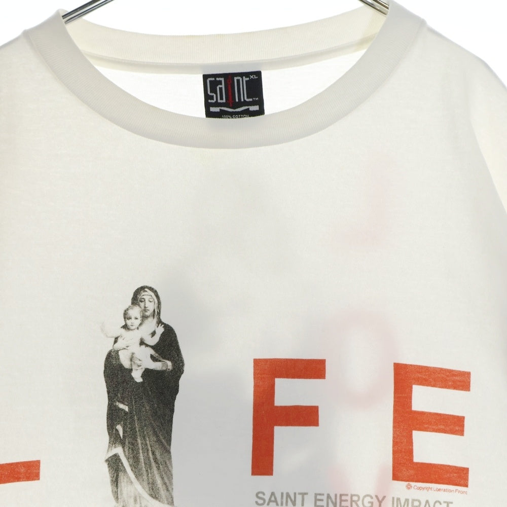 SAINT MICHAEL(セントマイケル) 23SS LIFE MARIA ライフ マリア 両面プリント クルーネック コットン 半袖 Tシャツ カットソー ホワイト SM-S23-0000-020