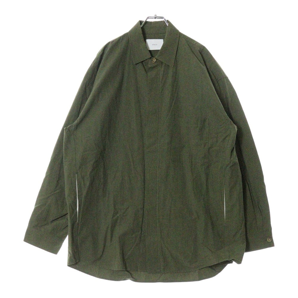 Stein(シュタイン) OVERSIZED MILITARY SHIRT オーバーサイズ ミリタリー コットンリネン 長袖シャツ カーキ ST.367