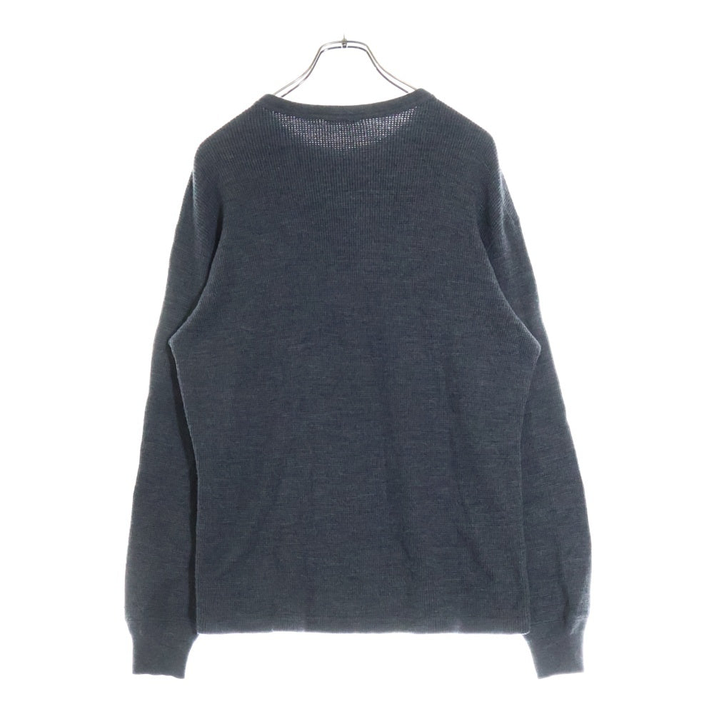 AURALEE(オーラリー) 24AW WOOL COTTON THERMAL P/O ウールコットン サーマル クルーネック 長袖ニット セーター グレー A24AP01HK