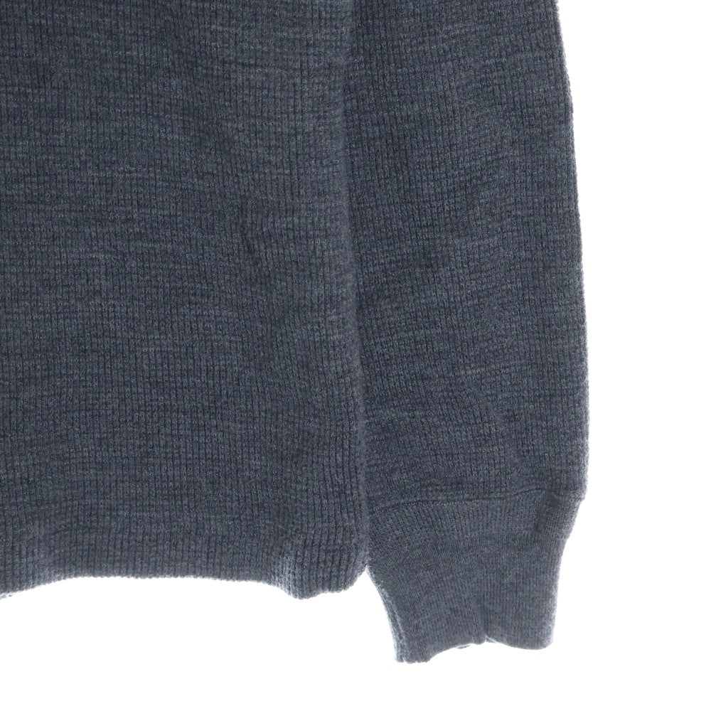 AURALEE(オーラリー) 24AW WOOL COTTON THERMAL P/O ウールコットン サーマル クルーネック 長袖ニット セーター グレー A24AP01HK