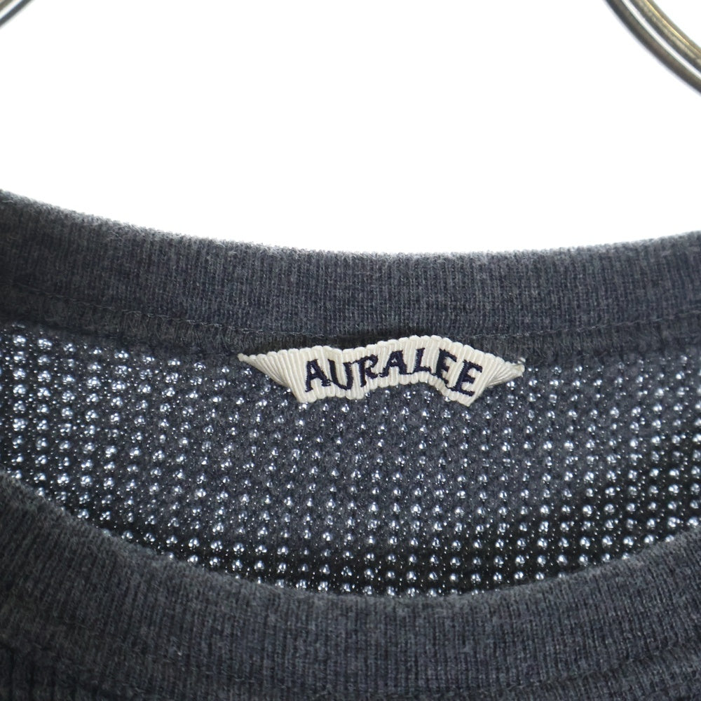 AURALEE(オーラリー) 24AW WOOL COTTON THERMAL P/O ウールコットン サーマル クルーネック 長袖ニット セーター グレー A24AP01HK