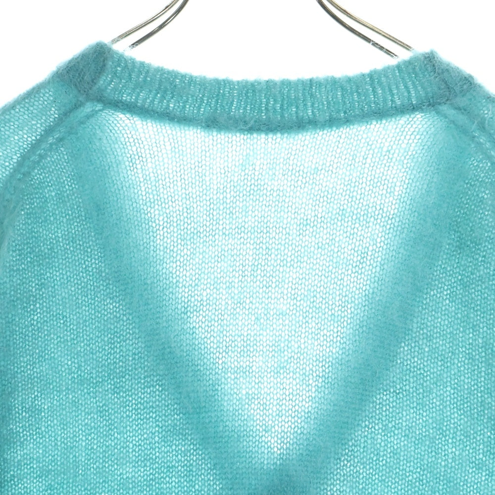 AURALEE(オーラリー) 22AW BRUSHED SUPER KID MOHAIR KNIT LONG CARDIGAN ブラッシュドスーパーキッドモヘア ニット ロングカーディガン ターコイズブルー A22AC03KM
