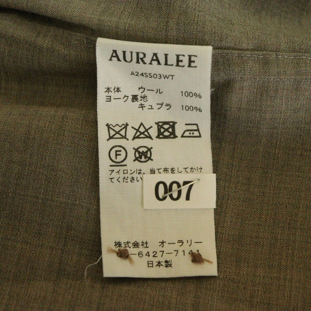 AURALEE(オーラリー) 24SS SUPER FINE TROPICAL WOOL SHIRT スーパーファイン トロピカルウール 長袖シャツ ベージュ A24SS03WT