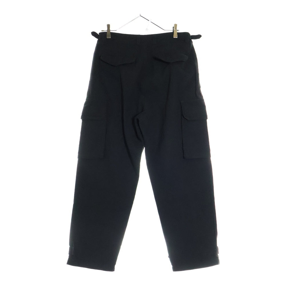 COMOLI(コモリ) 22SS 6P コットン ワイド カーゴパンツ ブラック V01-03012