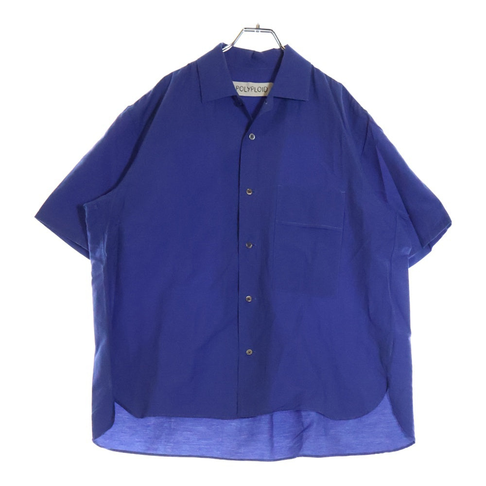 POLYPLOID(ポリプロイド) CAMP COLLAR SHIRT コットンシルク キャンプ オープンカラー 半袖シャツ ブルー 11-C-10