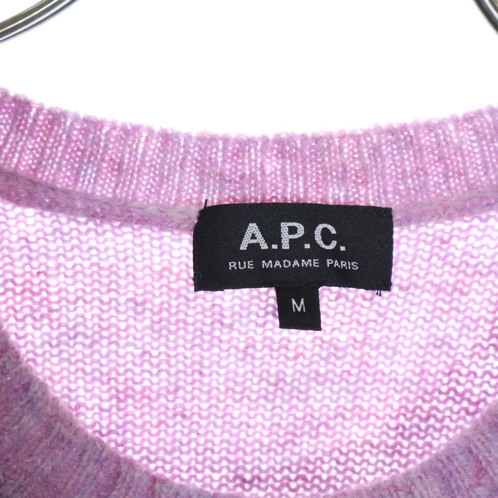 A.P.C(アーペーセー) ウール クルーネック ニット セーター ピンク 24201-1-87531