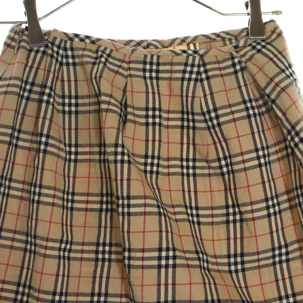 BURBERRY BLUE LABEL(バーバリーブルーレーベル) ノヴァチェック ヴィンテージ ウール フレア ミニ タイトスカート レディース ベージュ FXF22-507