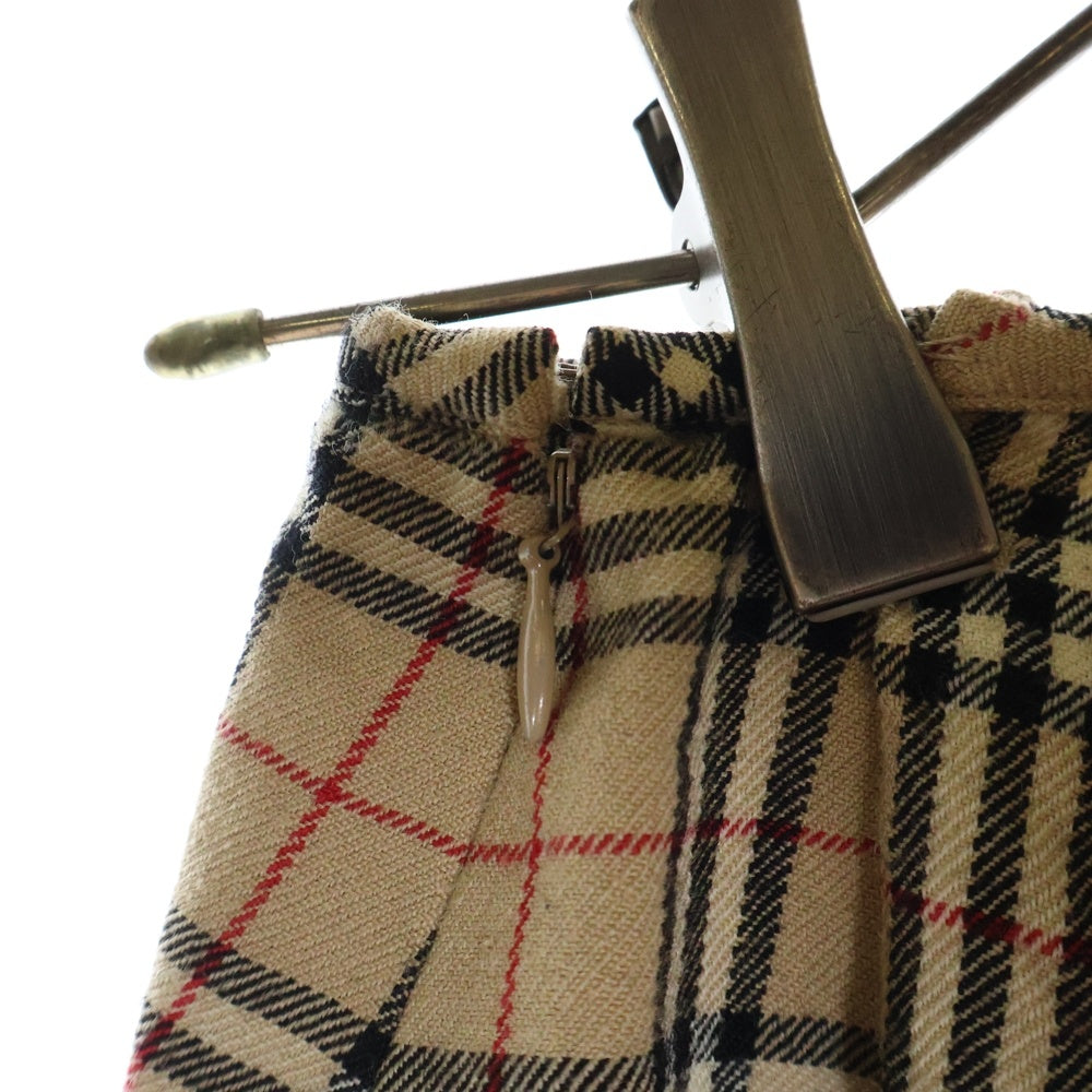 BURBERRY BLUE LABEL(バーバリーブルーレーベル) ノヴァチェック ヴィンテージ ウール フレア ミニ タイトスカート レディース ベージュ FXF22-507