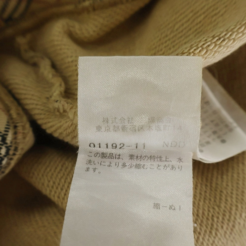 BURBERRY BLUE LABEL(バーバリーブルーレーベル) バイアス ノヴァチェック ロゴ エンブロイダリー クルーネック ラグランスリーブ Tシャツ カットソー レディース ベージュ FA509-176