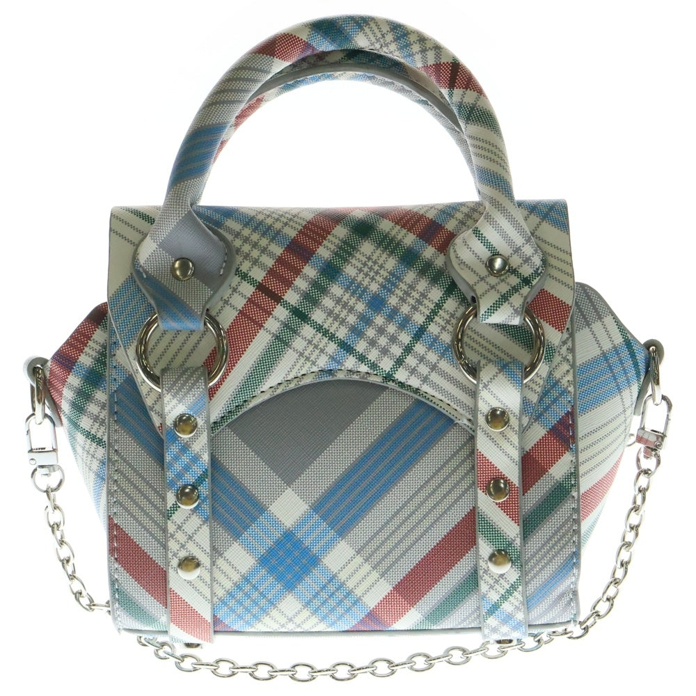 Vivienne Westwood(ヴィヴィアンウエストウッド) Betty トリコロール チェック レザー スモール 2WAY ハンドバッグ レディース マルチカラー