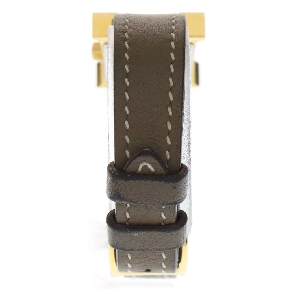 HERMES(エルメス) Hウォッチ ミニ ドゥブルトゥール クォーツ レザーバックル 腕時計 レディース ゴールド/ベージュ HH1.102 D刻印