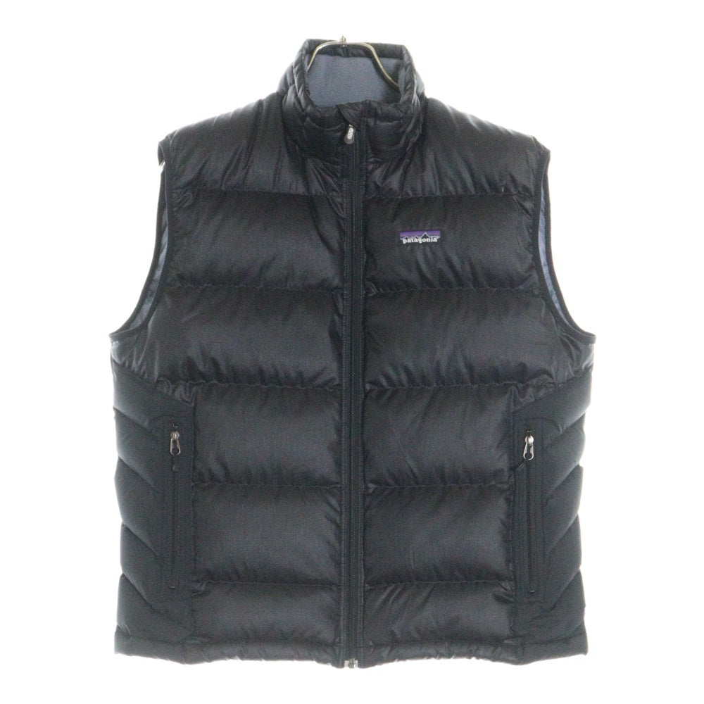 PATAGONIA(パタゴニア) 06AW DOWN VEST 胸ロゴパッチ ダブルポケット ジップアップ ナイロン ダウンベスト ブラック 84631F6