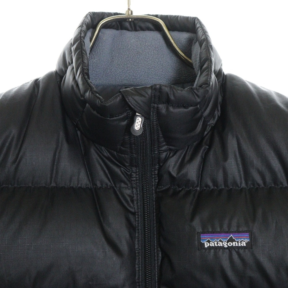 PATAGONIA(パタゴニア) 06AW DOWN VEST 胸ロゴパッチ ダブルポケット ジップアップ ナイロン ダウンベスト ブラック 84631F6