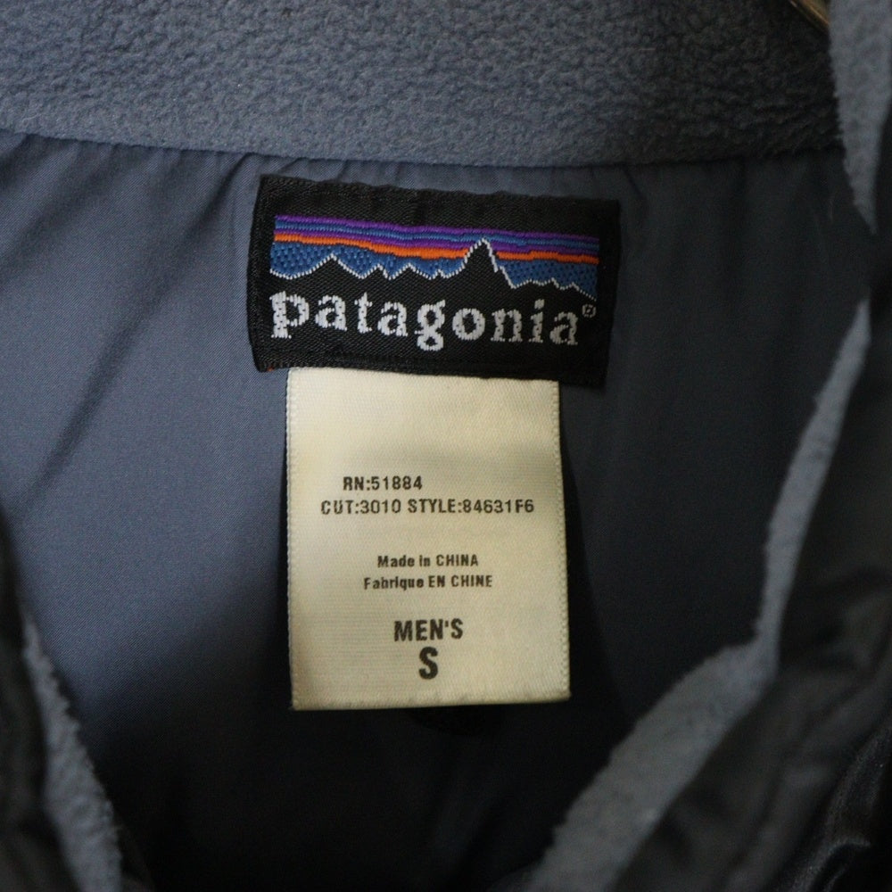 PATAGONIA(パタゴニア) 06AW DOWN VEST 胸ロゴパッチ ダブルポケット ジップアップ ナイロン ダウンベスト ブラック 84631F6