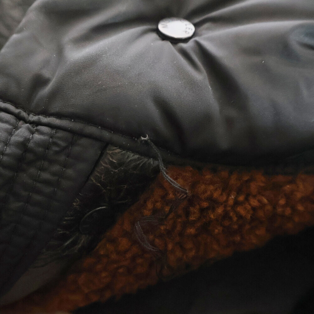 MONCLER(モンクレール) 18AW ARMAND GIUBBOTTO アルマンド ムートンデザイン バックナイロン フーデッド ダウンジャケット ブラック/ブラウン D20914034885 50992