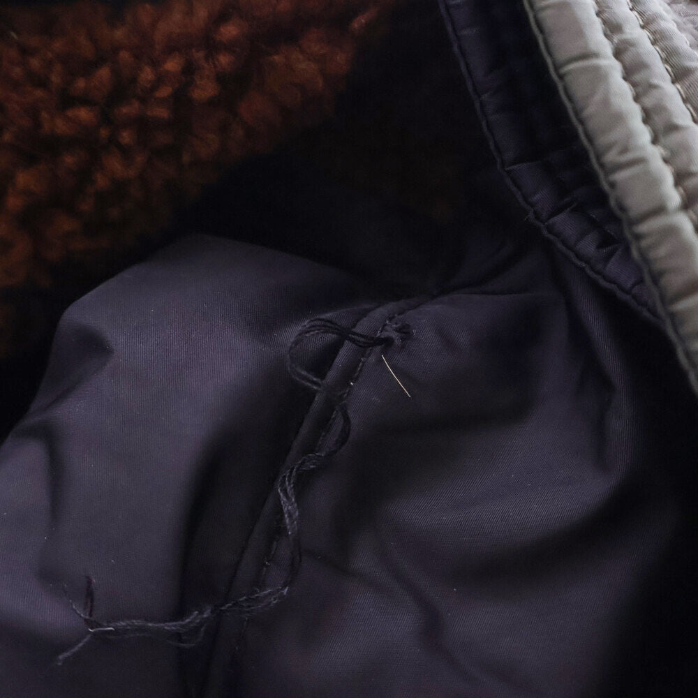 MONCLER(モンクレール) 18AW ARMAND GIUBBOTTO アルマンド ムートンデザイン バックナイロン フーデッド ダウンジャケット ブラック/ブラウン D20914034885 50992