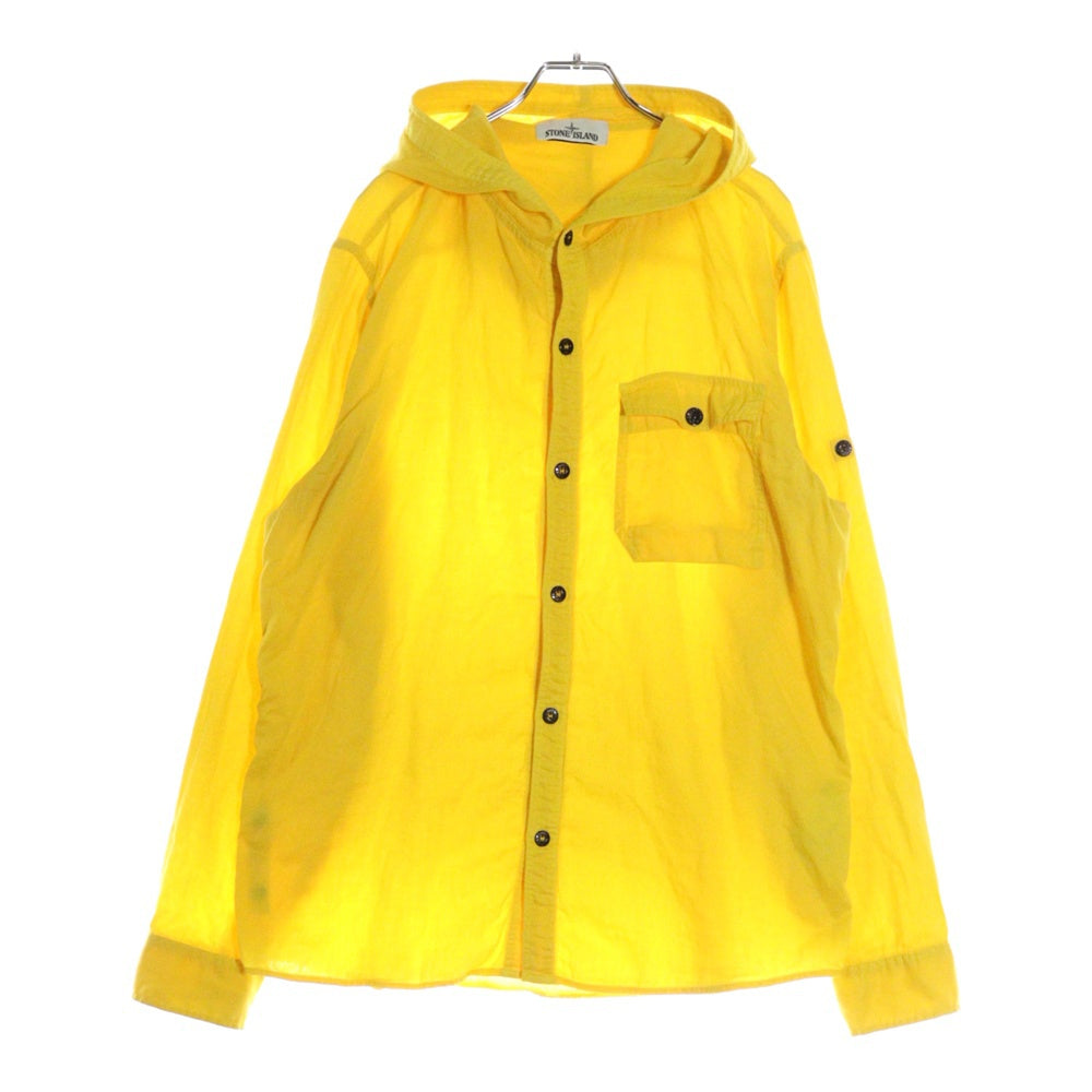 STONE ISLAND(ストーンアイランド) LIGHTWEIGHT COTTON HOODED OVERSHIRT ライトウェイト コットン フーデッド オーバー長袖シャツ イエロー 621511306