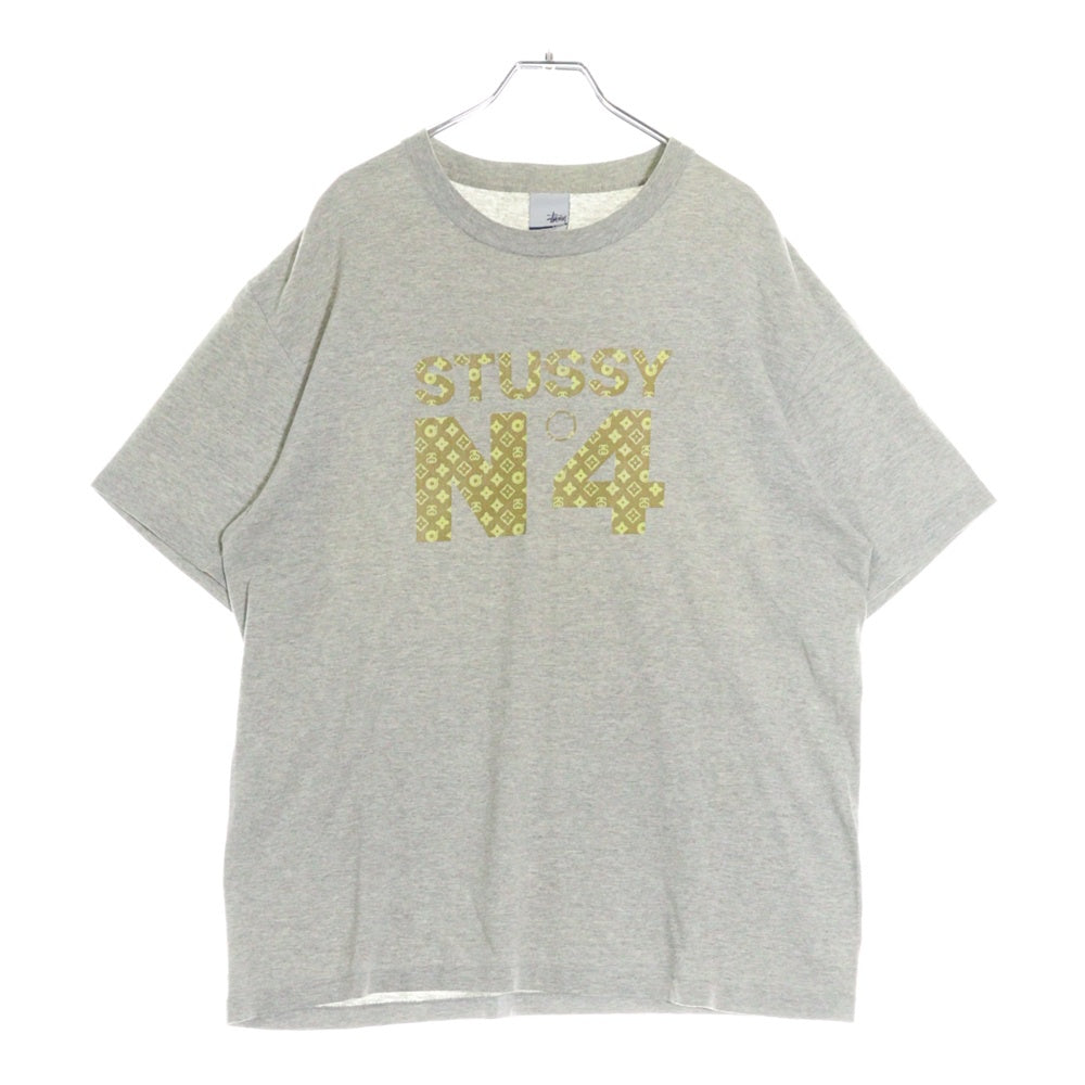 STUSSY(ステューシー) 00S VINTAGE OLD N°4 オールド モノグラム ロゴ ヴィンテージ プリントTシャツ カットソー グレー