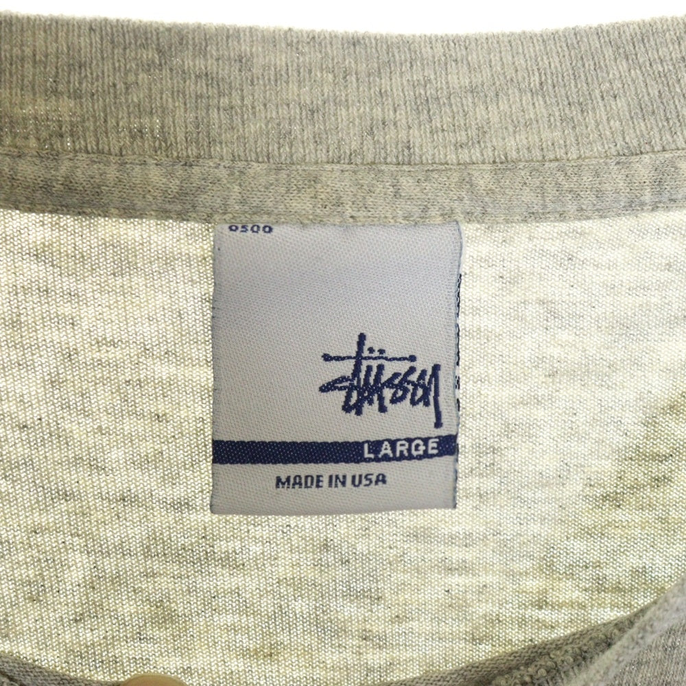 STUSSY(ステューシー) 00S VINTAGE OLD N°4 オールド モノグラム ロゴ ヴィンテージ プリントTシャツ カットソー グレー