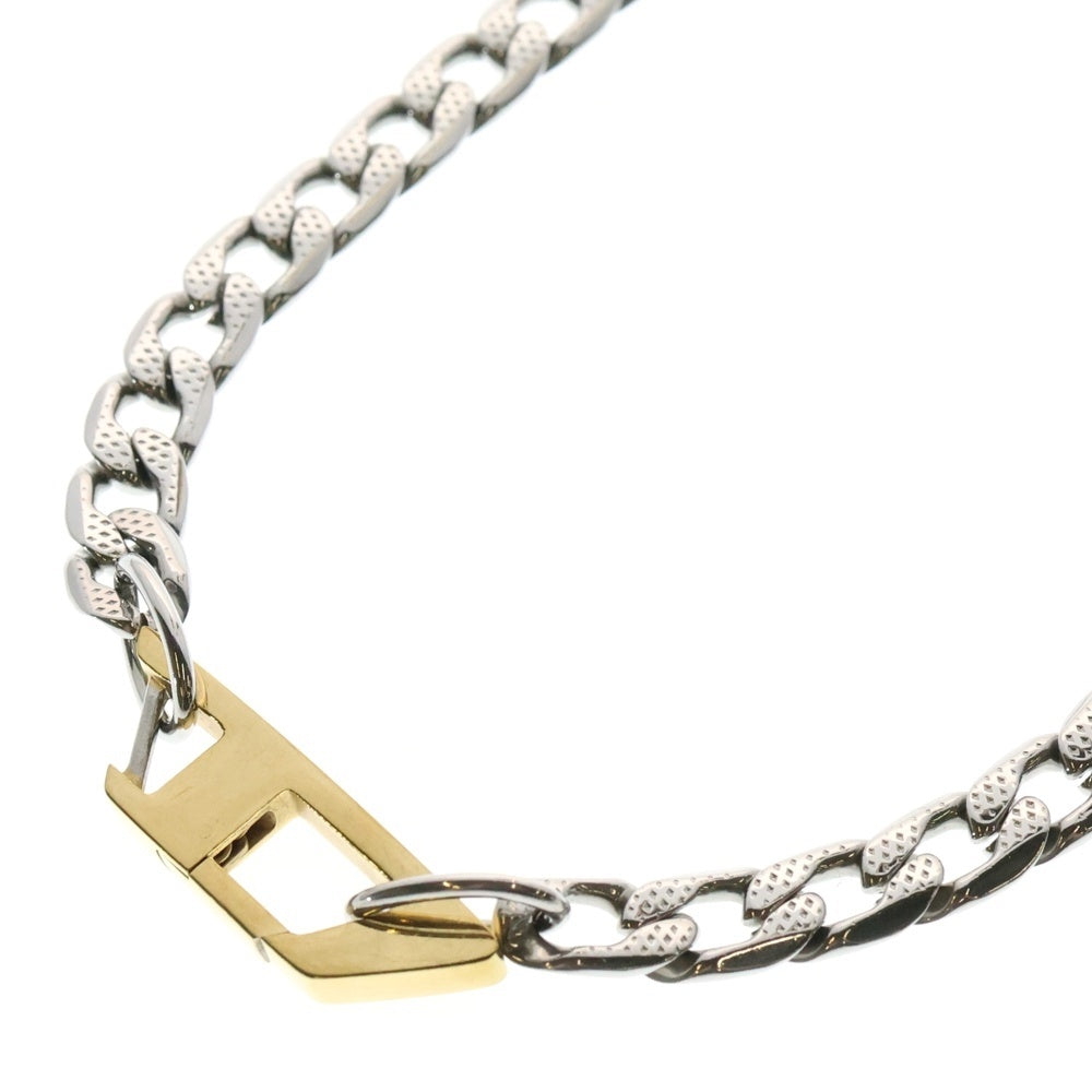 DIESEL(ディーゼル) STEEL NECKLACE Dロゴ ネックレス シルバー/ゴールド DX1343