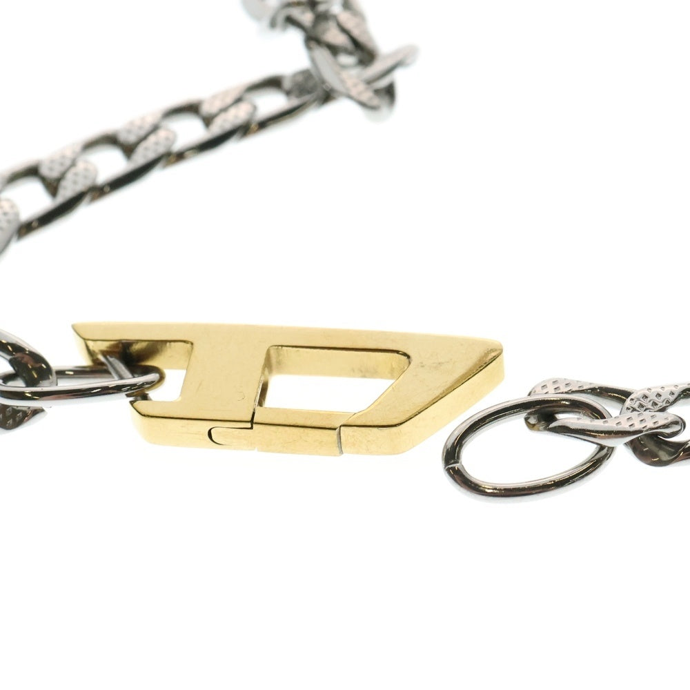 DIESEL(ディーゼル) STEEL NECKLACE Dロゴ ネックレス シルバー/ゴールド DX1343