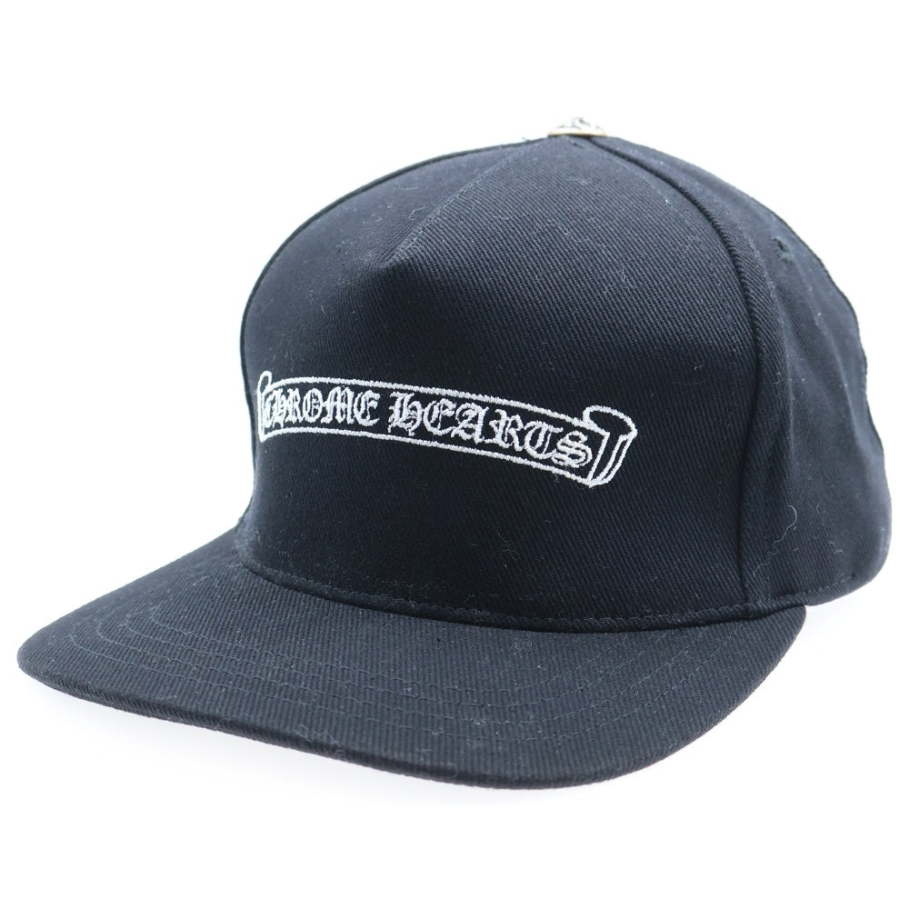 CHROME HEARTS(クロムハーツ) SCROLL LABEL スクロールラベル コットン 6パネル ベースボールキャップ 帽子 ブラック