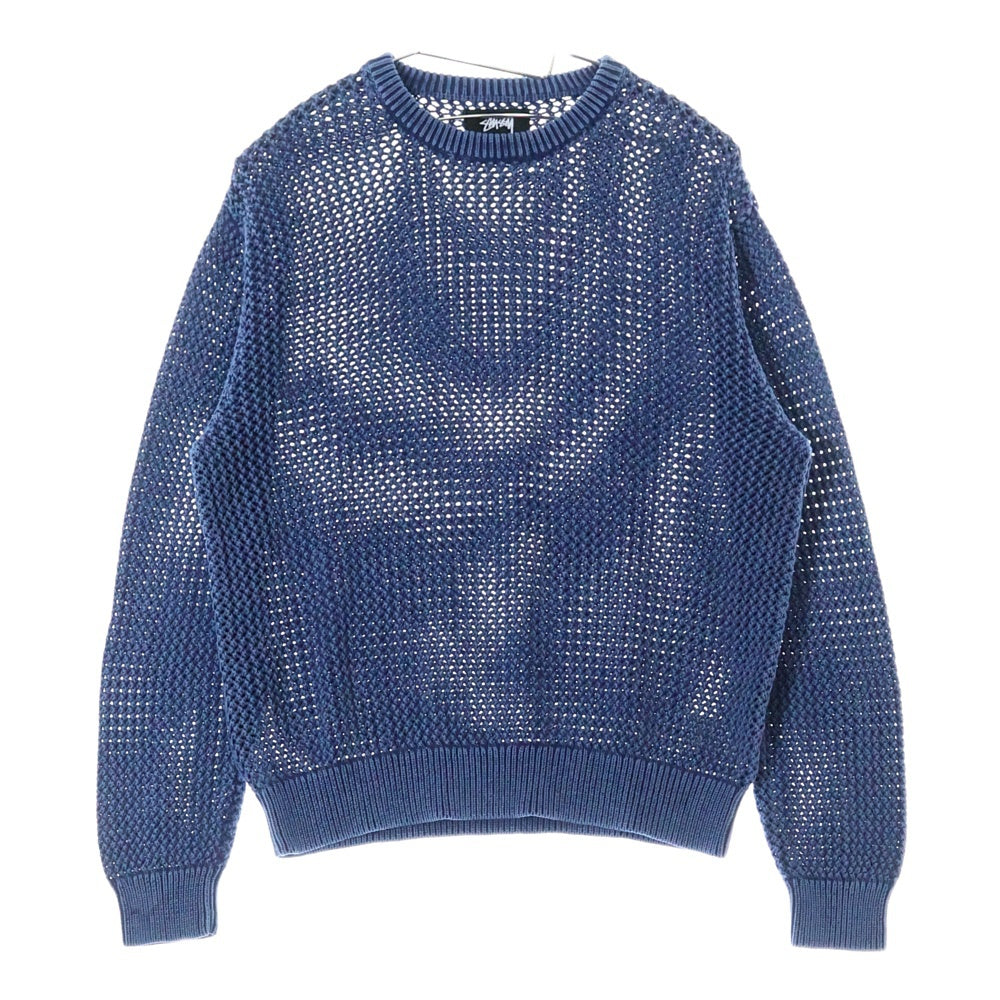 STUSSY(ステューシー) 22SS PIGMENT DYED LOOSE GAUGE ピグメント ダイ ローゲージ ニット セーター ブルー 117115