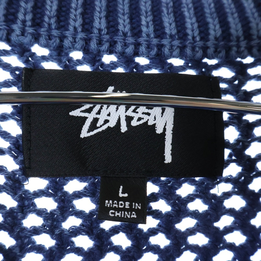 STUSSY(ステューシー) 22SS PIGMENT DYED LOOSE GAUGE ピグメント ダイ ローゲージ ニット セーター ブルー 117115