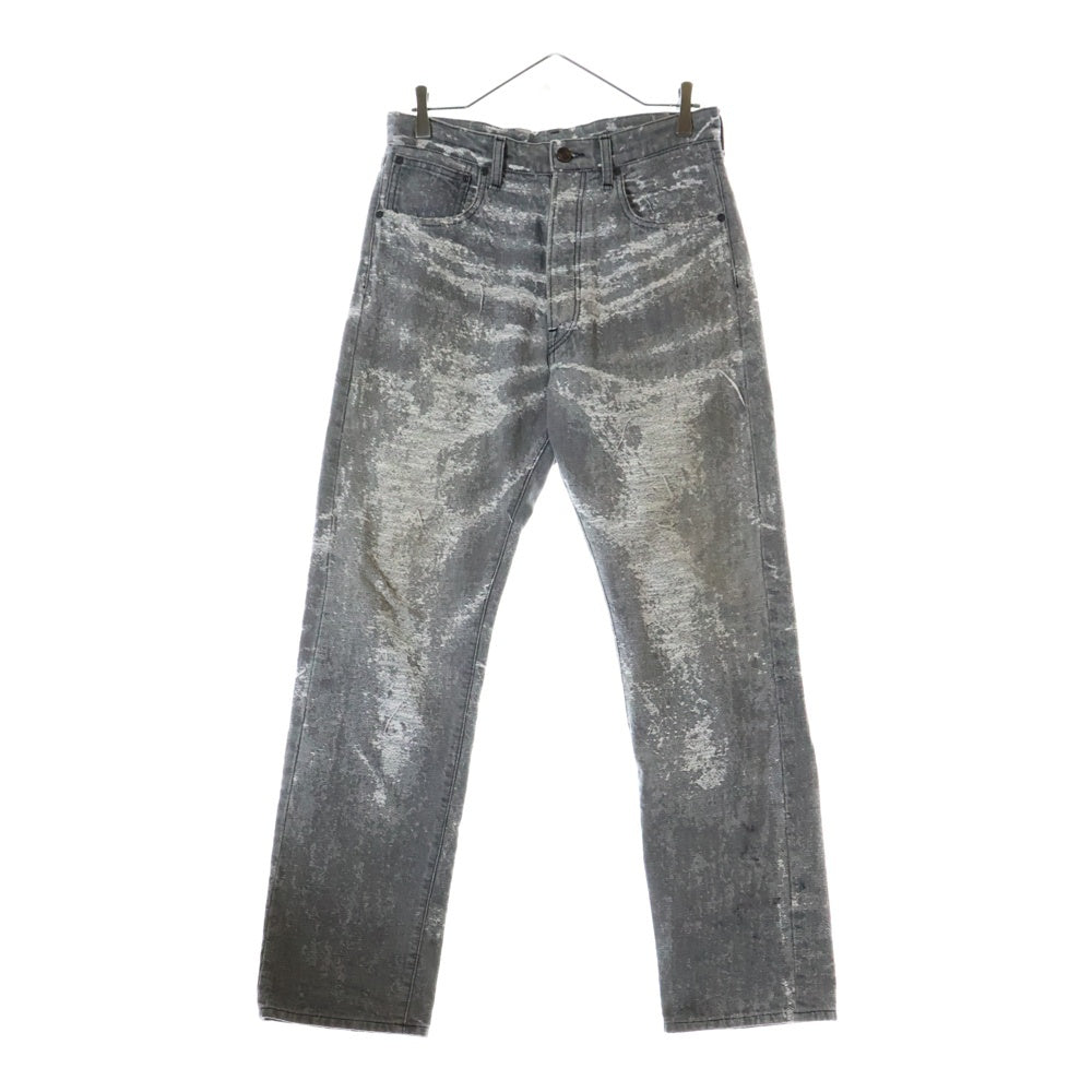TAAKK(ターク) 24AW Straight Denim Pants ボタンフライ デストロイ ストレート デニム パンツ グレー TA24AW-PT053