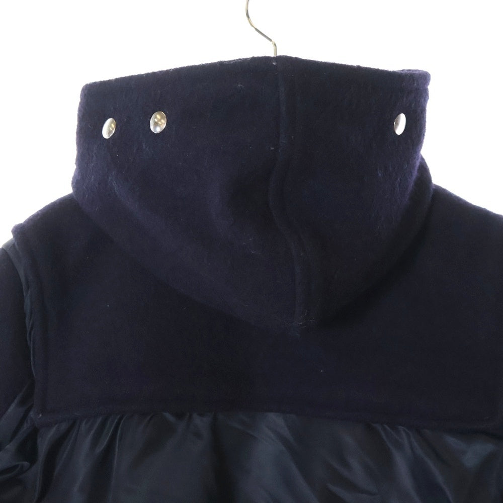 Sacai(サカイ) 18AW ×Gloverall グローバーオール ウール ナイロン切り替え ダッフル MA-1 ジップアップ ブルゾン ジャケット レディース ネイビー/ブラック 18-04220