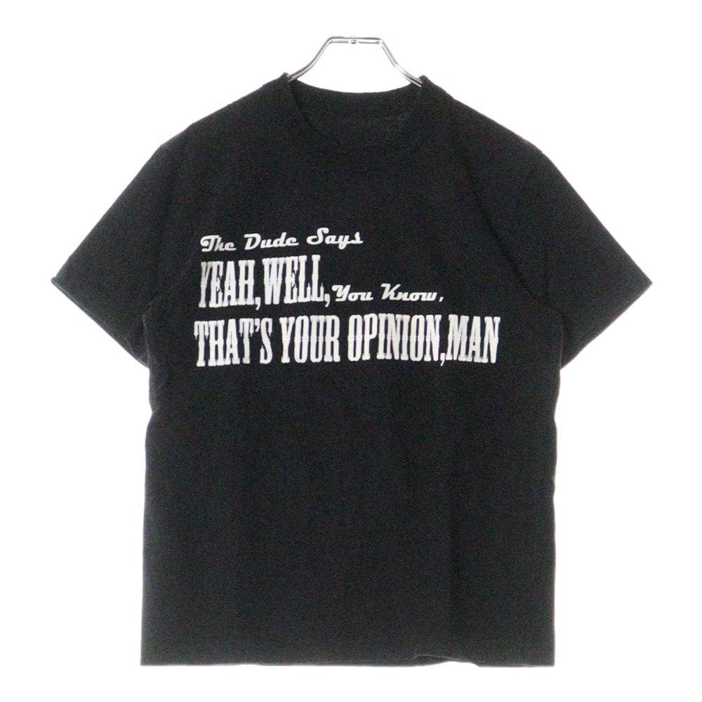 Sacai(サカイ) 20SS BIG LEBOWSKI T-Shirt ビッグリボウスキ プリント クルーネック 半袖 Tシャツ カットソー ブラック 20-0056S
