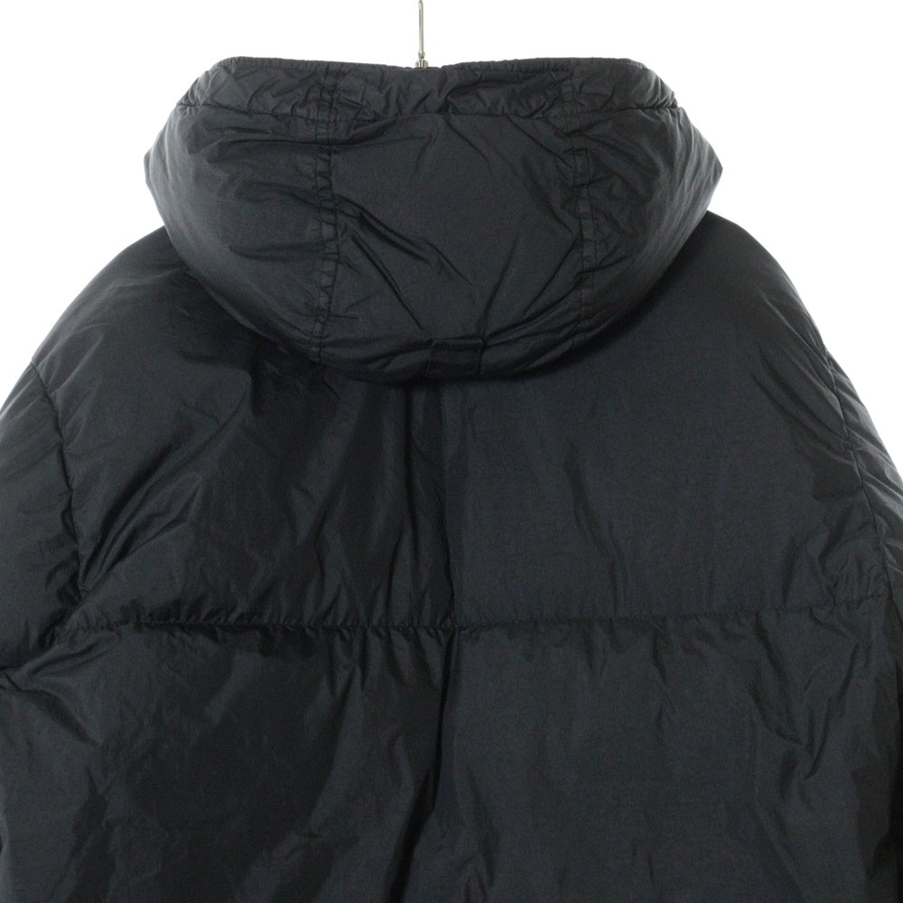 STONE ISLAND(ストーンアイランド) 20AW GARMENT DYED CRINKLE REPS NY DOWN コンパスワッペン フーデッドダウンジャケット ブラック 731540723