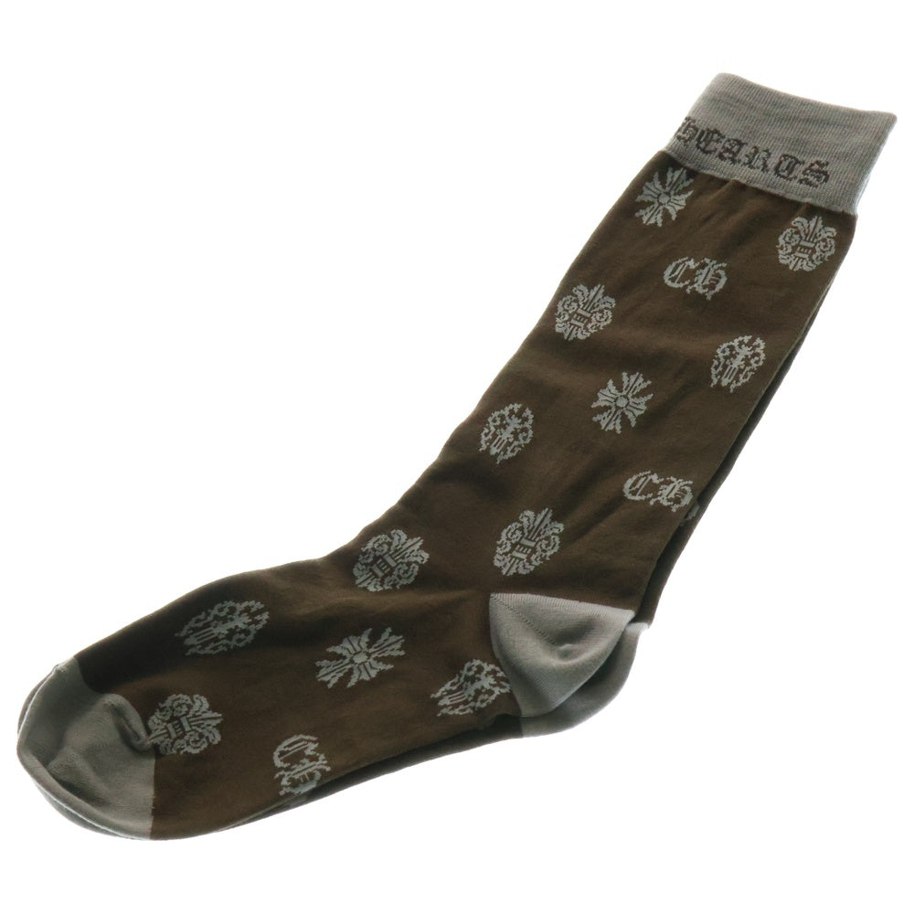 CHROME HEARTS(クロムハーツ) ヴァインダガー BSフレア CHプラス 総柄 ソックス 靴下 ブラウン