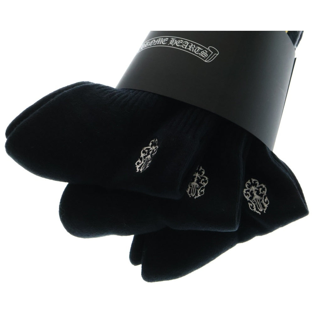 CHROME HEARTS(クロムハーツ) BORDER SOCKS ボーダーソックス 靴下 三足セット ブラック/グリーン/イエロー