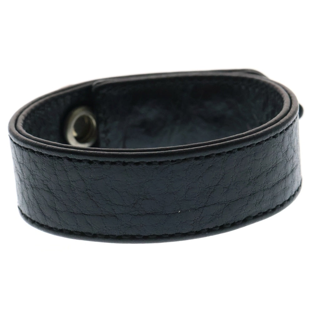 CHROME HEARTS(クロムハーツ) 3BTN 2SNP LIPSTONGUE リップ&タン 3ボタン2スナップ レザーブレスレット ブラック/シルバー