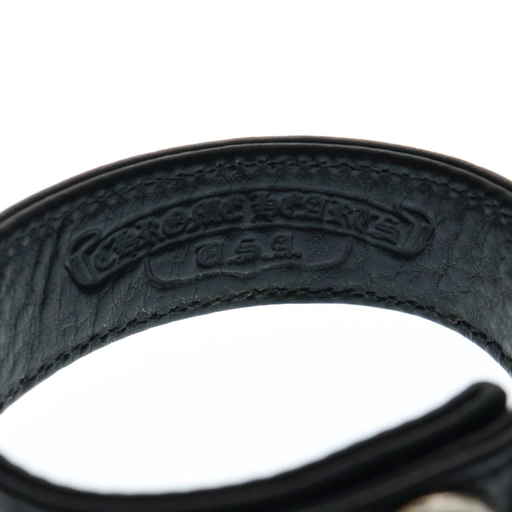 CHROME HEARTS(クロムハーツ) 3BTN 2SNP LIPSTONGUE リップ&タン 3ボタン2スナップ レザーブレスレット ブラック/シルバー