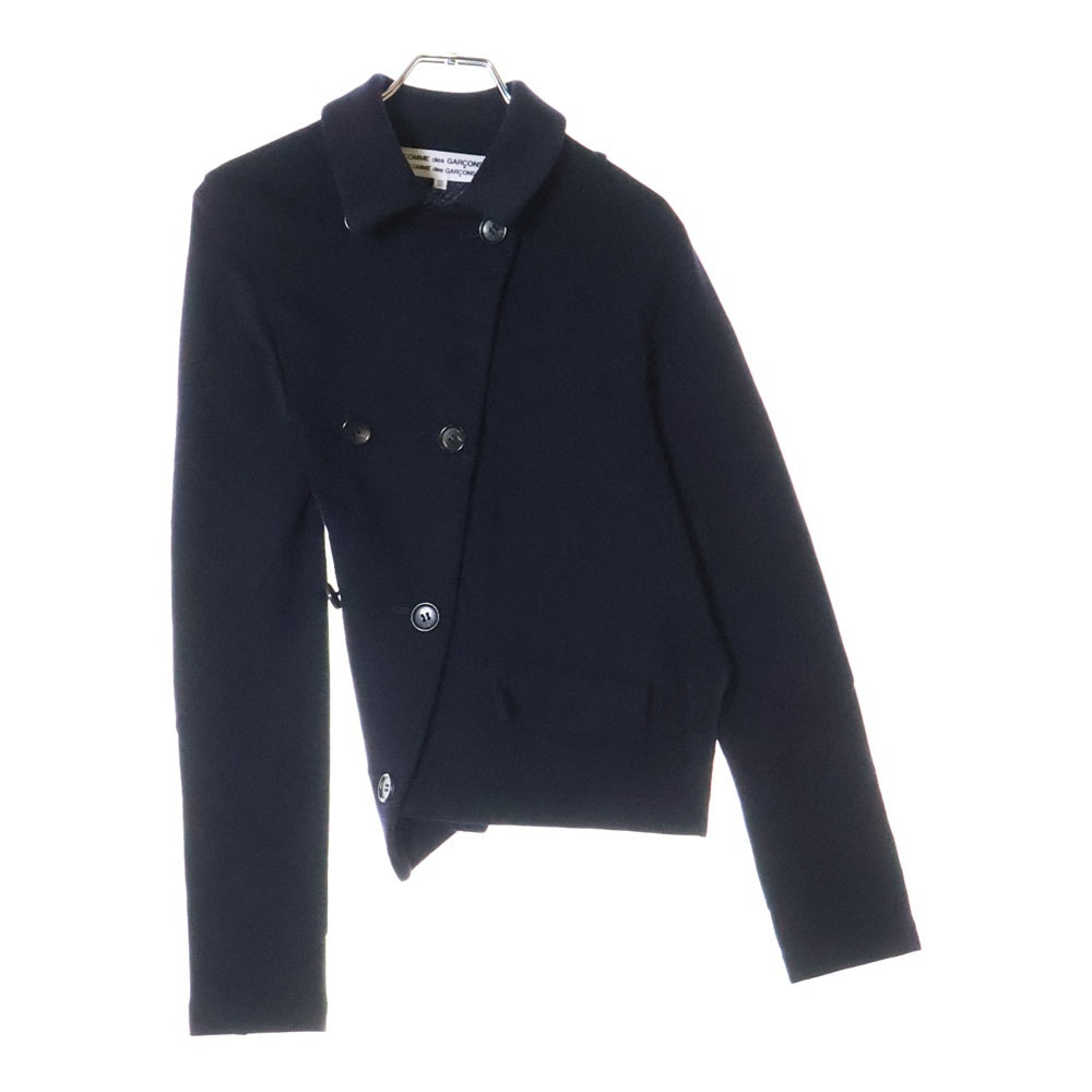 COMME des GARCONS COMME des GARCONS(コムデギャルソンコムデギャルソン) 07SS AD2006 変形 捻じれ加工 ダブルブレスト ニット ジャケット ネイビー レディース RS-J007