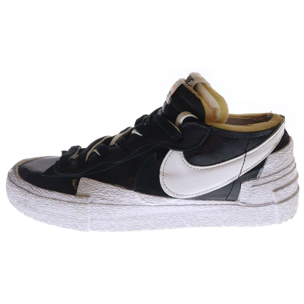 NIKE(ナイキ) ×sacai BLAZER LOW ”BLACK PATENT LEATHER サカイ ブレーザー ローカットスニーカー ホワイト/ブラック US7/25cm DM6443-001