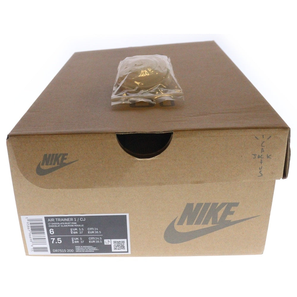 NIKE(ナイキ) ×TRAVIS SCOTT AIR TRAINER 1 SP ARCHAEO BROWN AND RUST PINK トラヴィススコット エアトレーナー1 SP ミッドカットスニーカー レディース DR7515-200