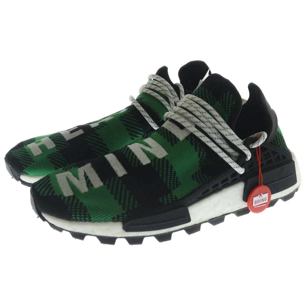adidas(アディダス) ×PHARRELL WILLIAMS BBC HU NMD Green Plaid ファレルウィリアムス ヒューノマド グリーンプレイド ローカットスニーカー グリーン US9/27cm EF7388