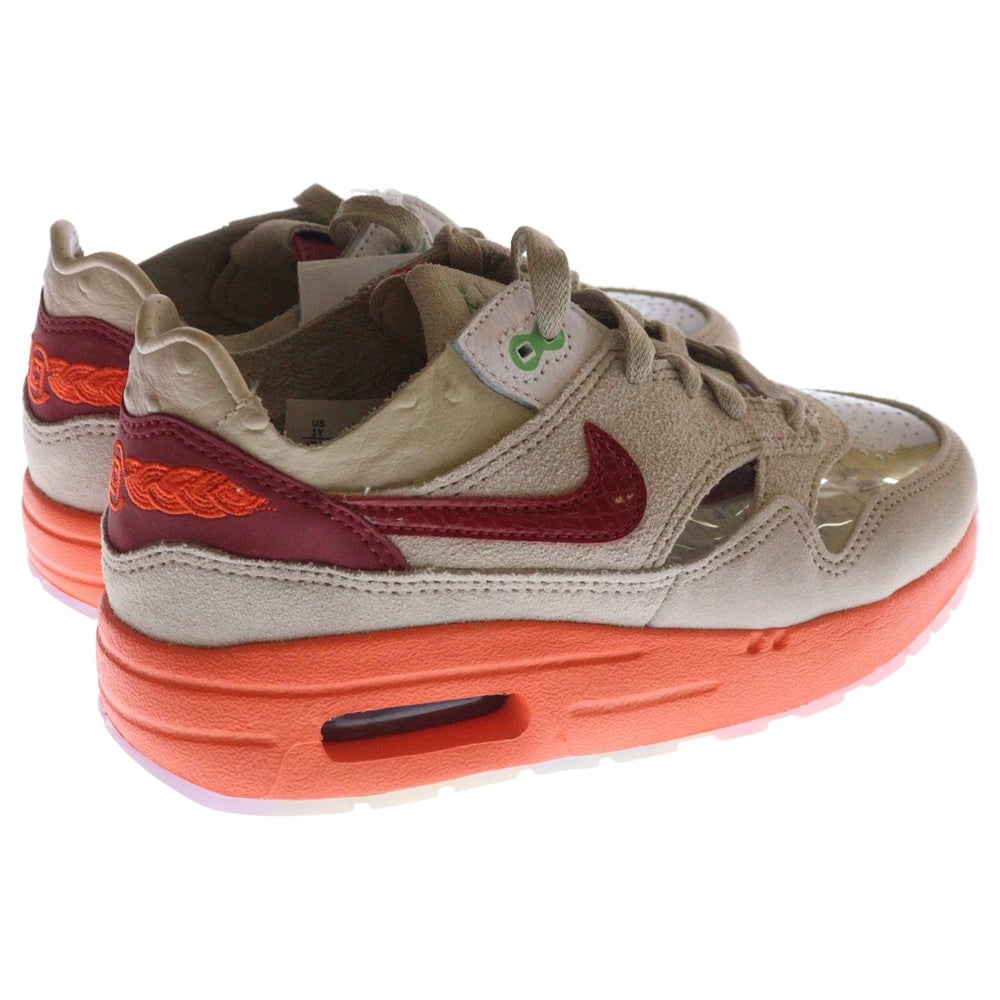 NIKE(ナイキ) ×CLOT AIR MAX 1 KISS OF DEATH クロット エアマックス1 キスオブデス ローカットスニーカー ベージュ/オレンジ キッズ US1Y/20cm DH2493-100