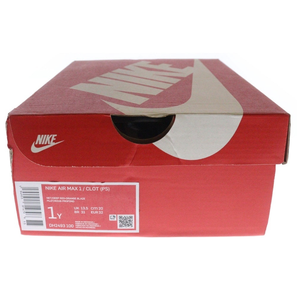 NIKE(ナイキ) ×CLOT AIR MAX 1 KISS OF DEATH クロット エアマックス1 キスオブデス ローカットスニーカー ベージュ/オレンジ キッズ US1Y/20cm DH2493-100