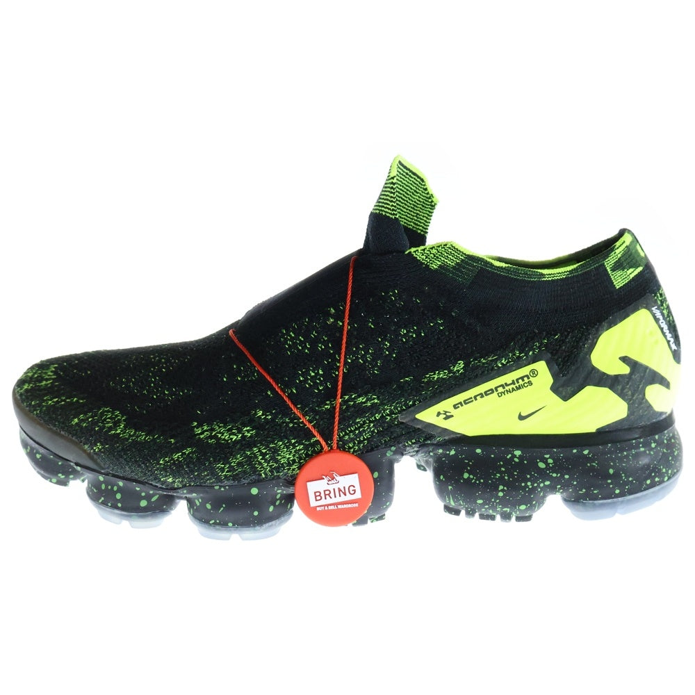 NIKE(ナイキ) ×ACRONYM AIR VAPORMAX FK MOC 2 アクロニウム エアヴェイパーマックス フライニット モック2 ローカットスニーカー ブラック/イエロー US9/27cm AQ0996-007