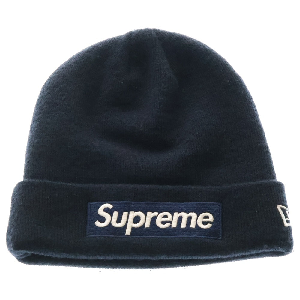 SUPREME(シュプリーム) 16AW ×New Era Box Logo Beanie ニューエラ ボックスロゴビーニー ニットキャップ 帽子 ネイビー